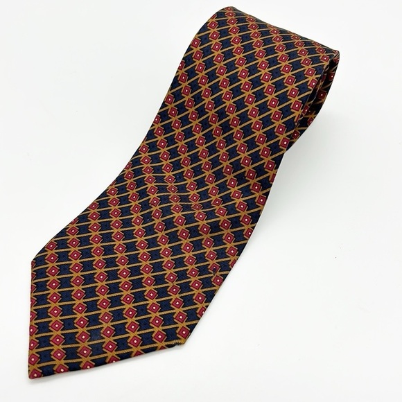 Hermes 100%‎ Silk Geometric Square Print Men's Tie - Picture 1 of 4